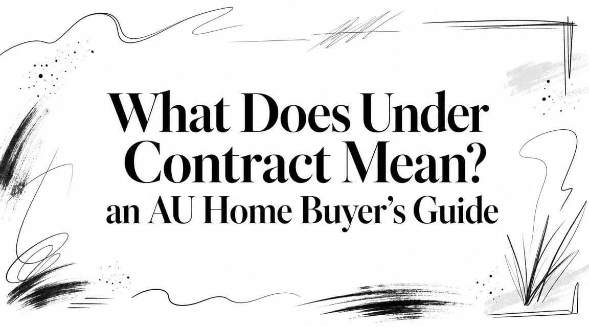 What Does Under Contract Mean? an AU Home Buyer's Guide